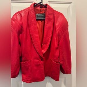 Vintage 90’s red leather jacket Michael Hoban for North Beach Leather Size L